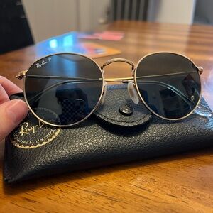 Ray-Ban polarized round metal sunglasses